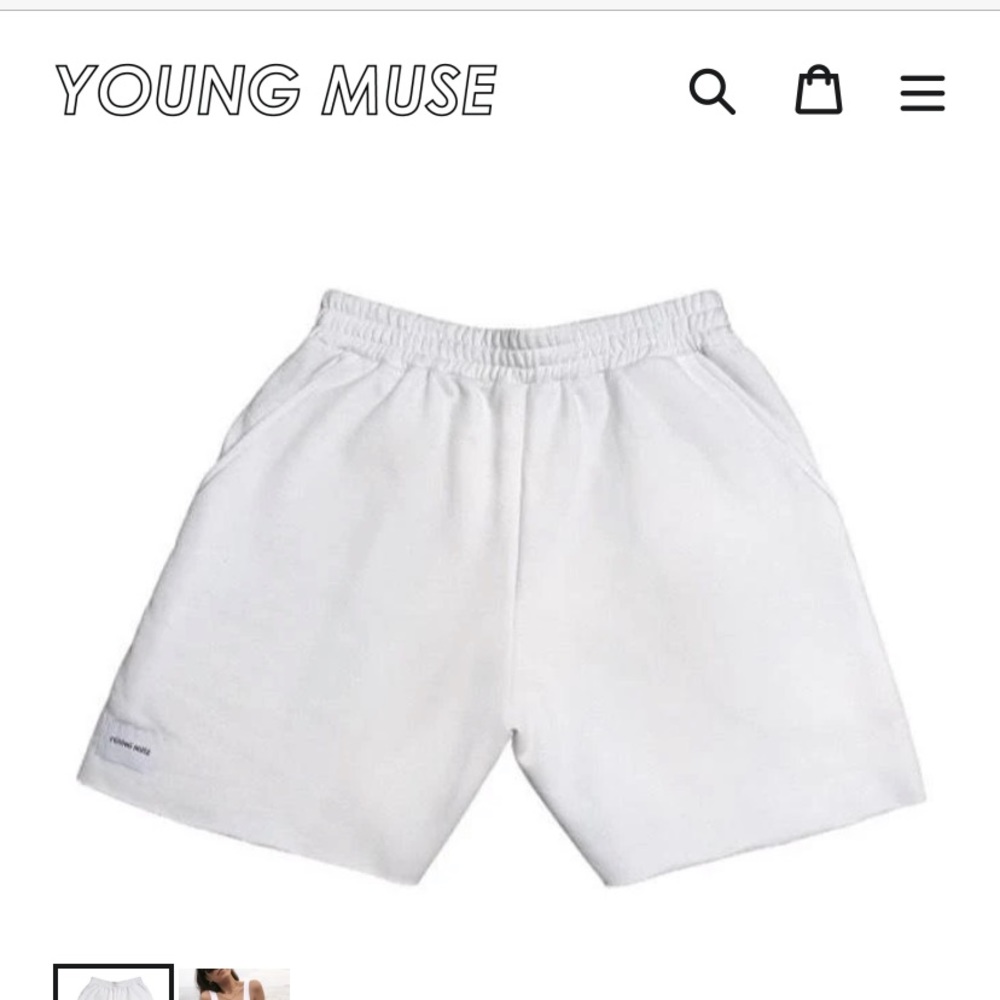 Young Muse white sweat-shorts, brand new with tags